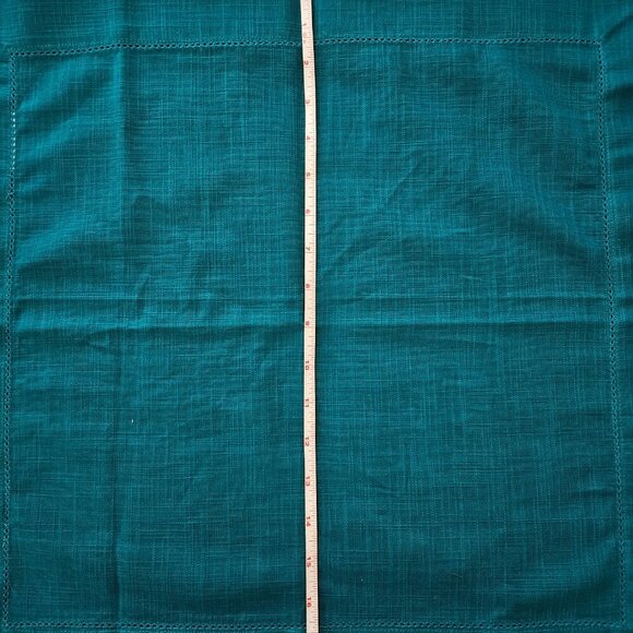 Teal Cotton Hemstitch Napkins - Set of 6 - Picture 4 of 5